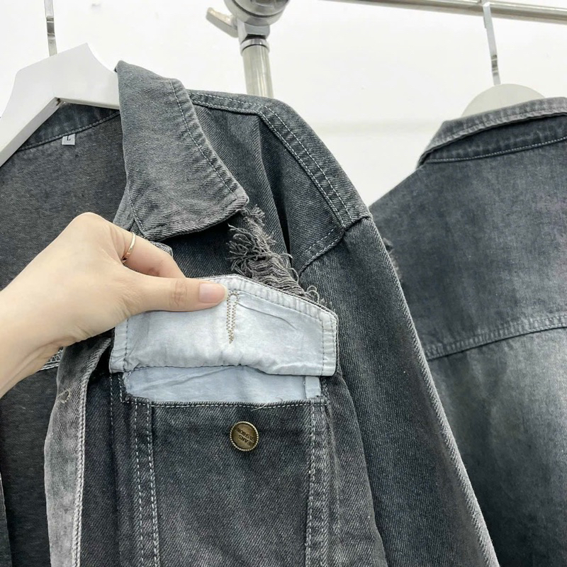 Áo khoác jean xám