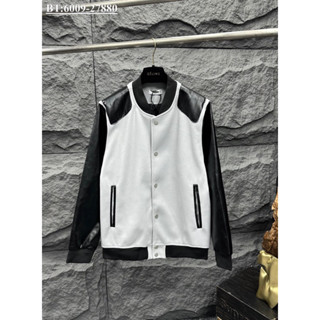 Áo khoác bomber SAINT LAURENT phối da hàng chuẩn chính hãng-Áo bomber phối da nam nữ hot đông 2023