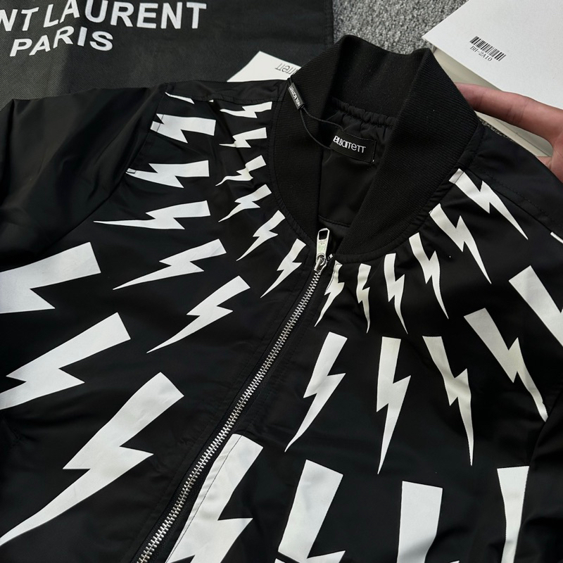 Áo khoác bomber tia sét nam nữ-áo khoác bomber jacket in hình tia sét boy phố đông 2023