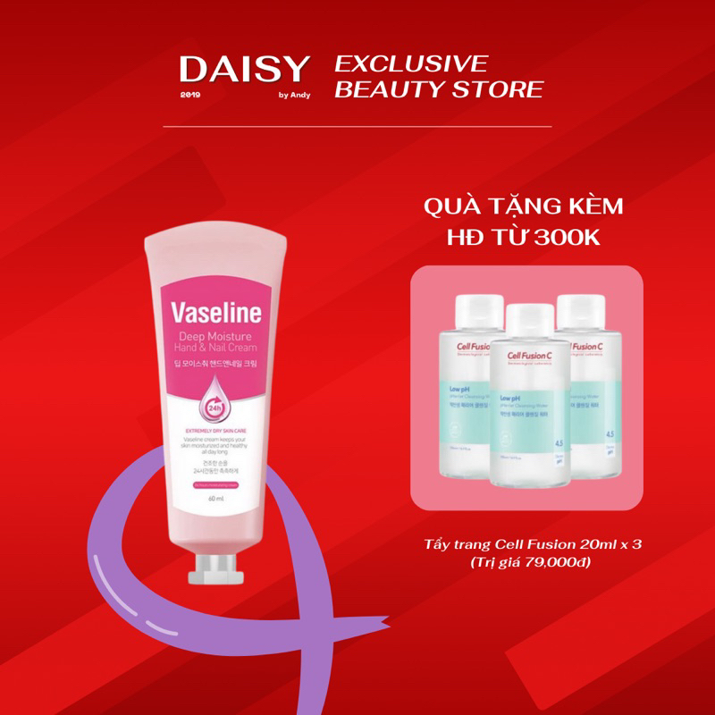 Kem Dưỡng Tay Vaseline Deep Moisture Hand & Nail Cream 60mL #daisybyandy