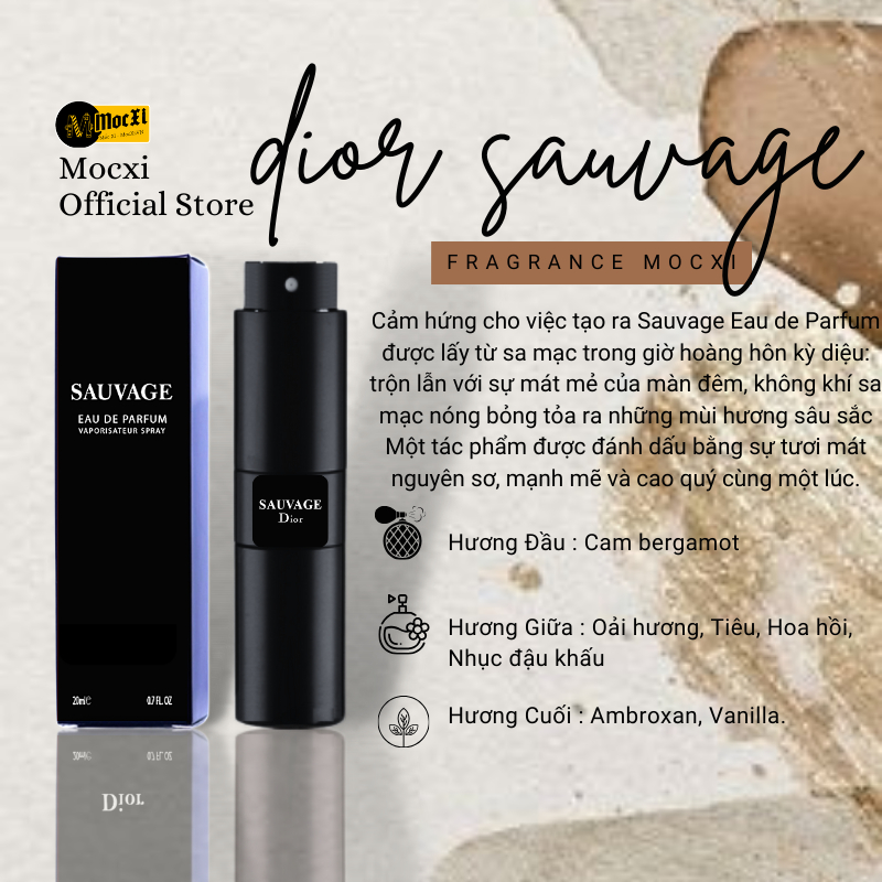 Nước hoa Nam DlOR SAUVAGE 20ml Mini Nam Tính Phong Trần