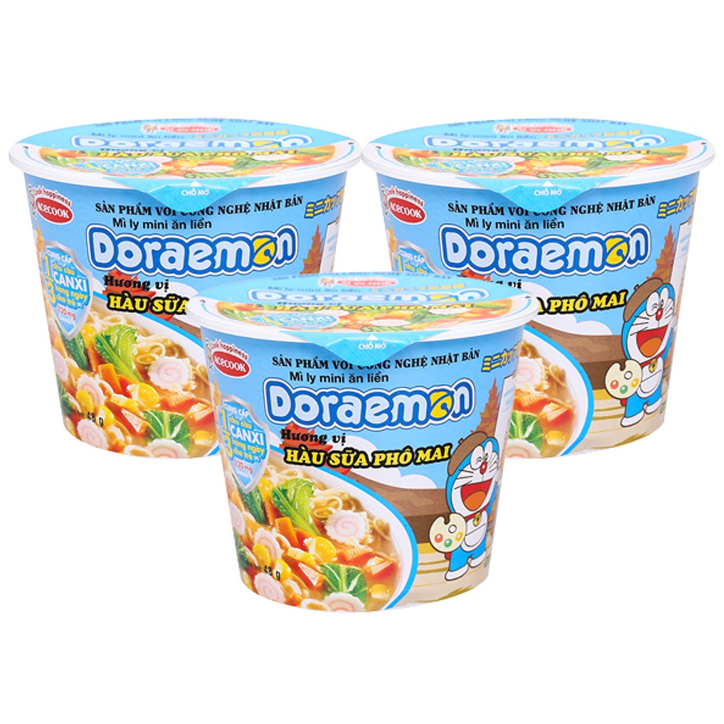 Mì tôm DOREMON NISSIN Thái Lan cho bé hộp 40gr date mới lóc 6 hộp
