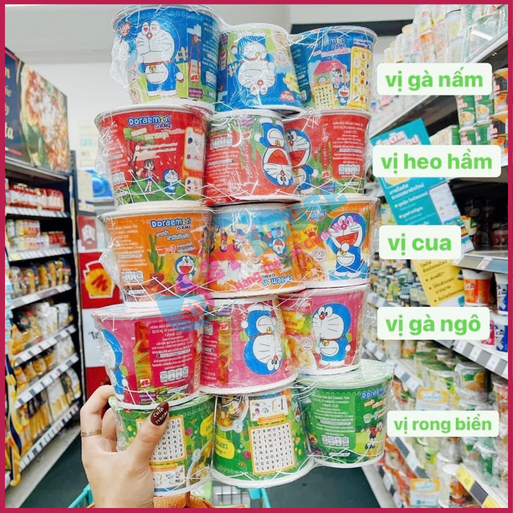 Mì tôm DOREMON NISSIN Thái Lan cho bé hộp 40gr date mới lóc 6 hộp