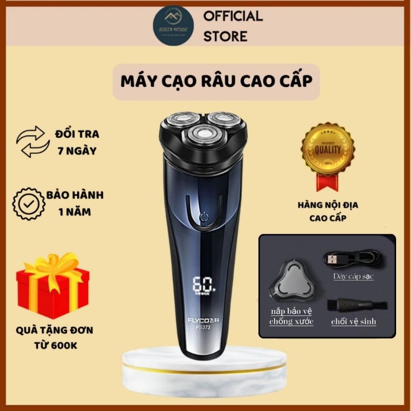 Máy cạo râu FLYCO chính hãng cao cấp với 3 đầu dao cạo thông minh cực êm, kháng nước