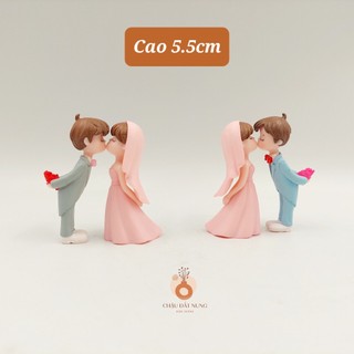 Trang trí sân vườn - Cặp đôi kiss 55, chiều cao 5.5cm - Phụ kiện terrarium - Phụ kiện tiểu cảnh