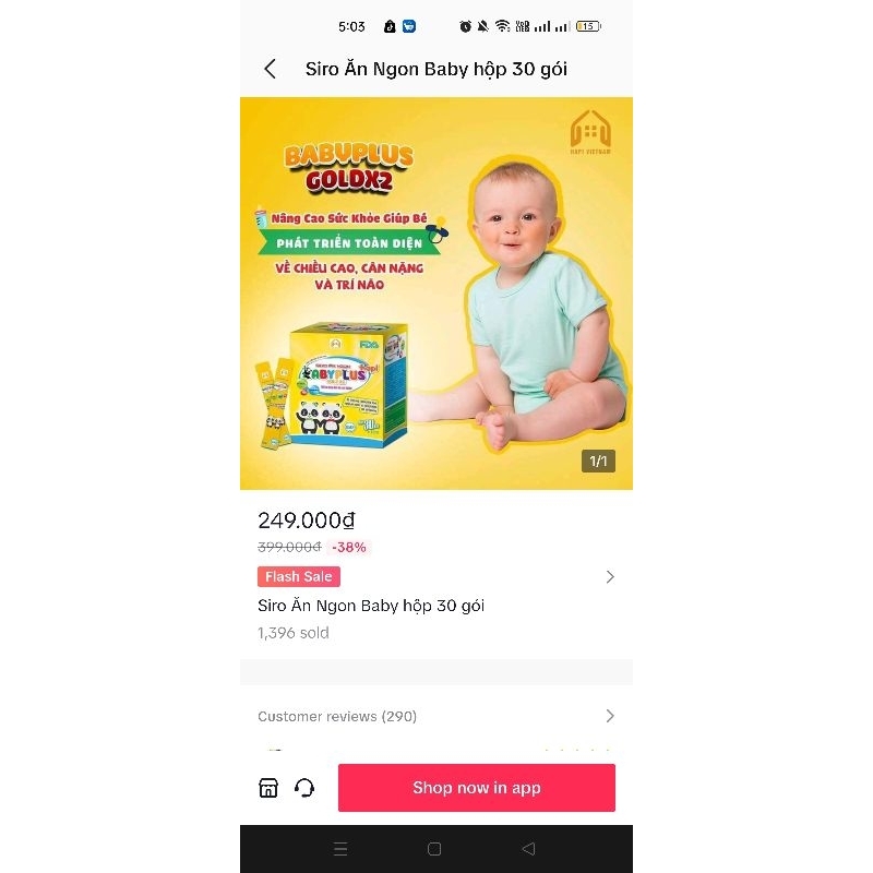 Siro Ăn Ngon Baby Plus hộp 30 gói