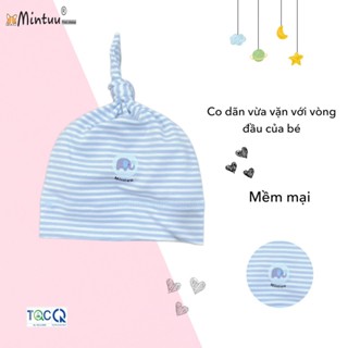 Mũ sơ sinh cho bé, mũ cây thông visco spandex sọc, hiệu MINTUU - 6161