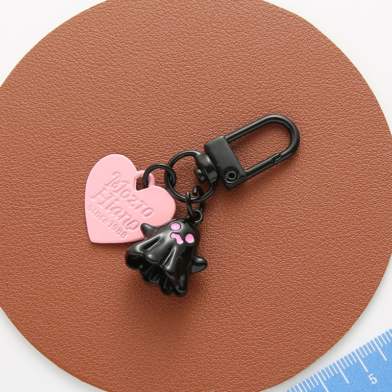 Móc Khóa Mini Ma Nhỏ Màu Đen Hồng Dễ Thương