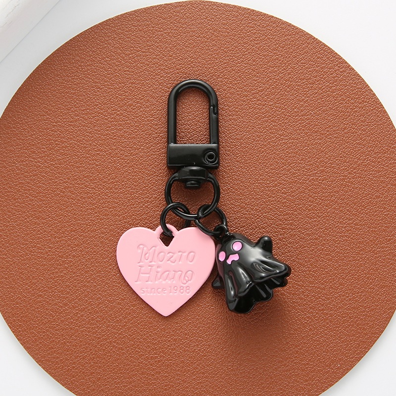 Móc Khóa Mini Ma Nhỏ Màu Đen Hồng Dễ Thương