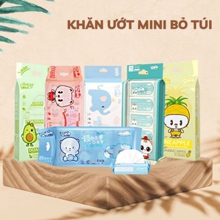 Khăn giấy ướt mini, khăn ướt chibi bỏ túi - 1 gói nhỏ