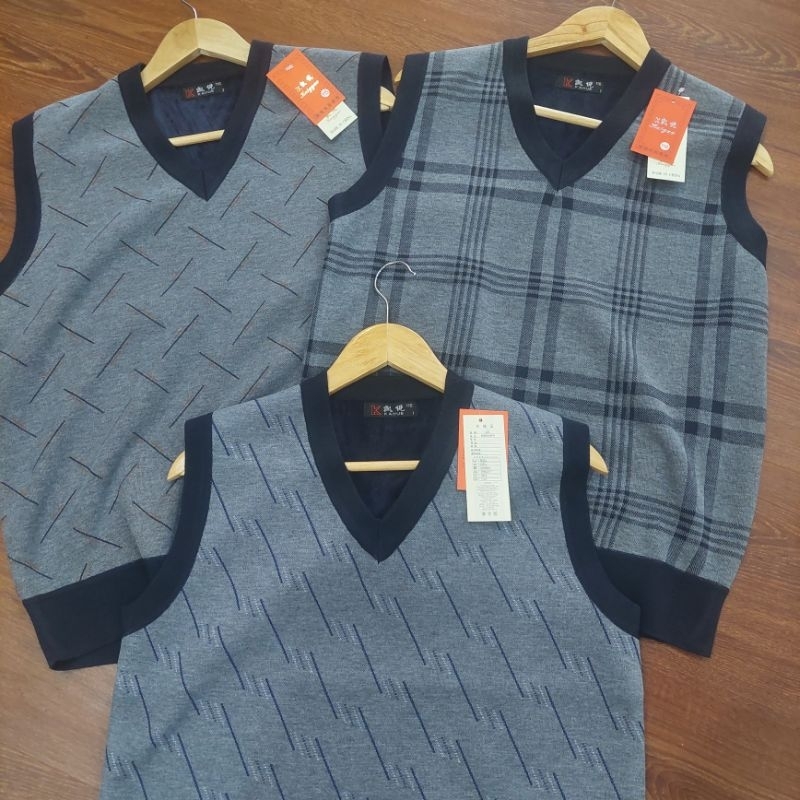 Áo len gile nam trung niên lót lông tặng ông tặng bố siêu ấm