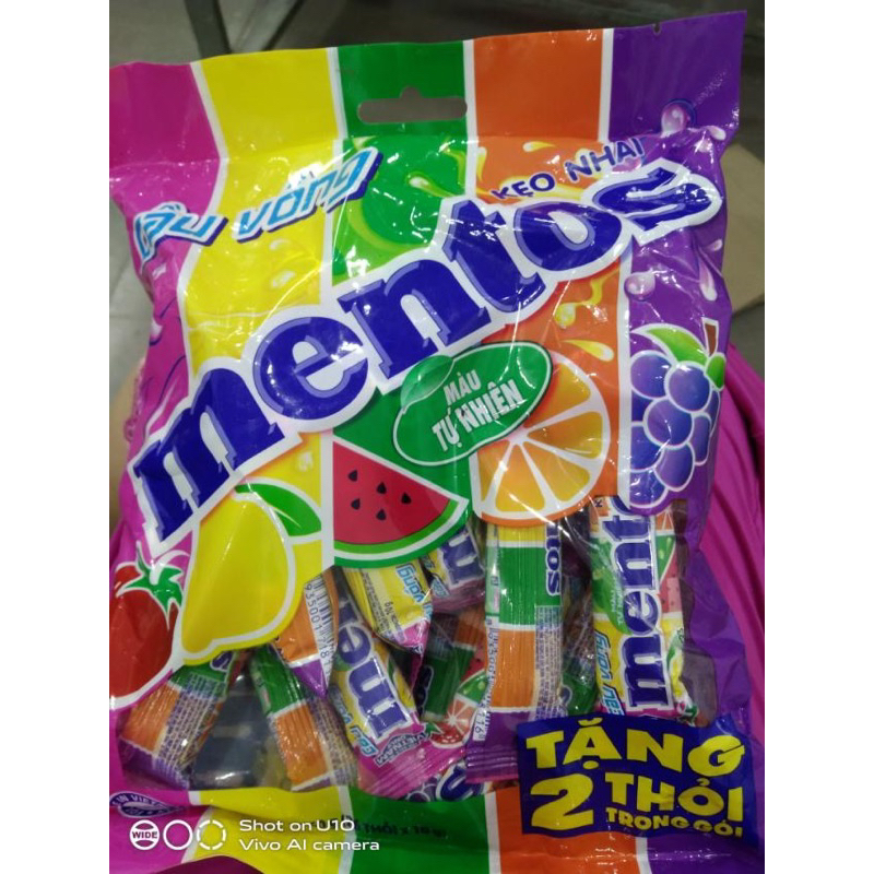 Kẹo Mini Mentos Cầu Vồng Hương Trái Cây Hỗn Hợp Gói 26 Thỏi X 10g