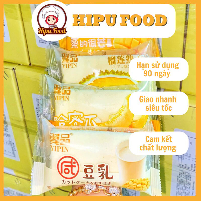 Bánh hấp Yipin nhân kem đậu nành,xoài,sầu riêng, dưa lưới - 1 bánh