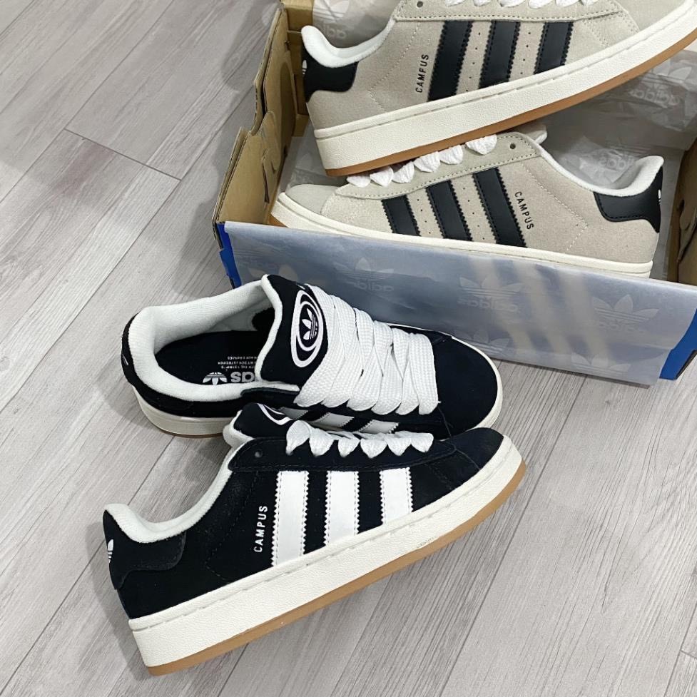 Giày thể thao nam nữ adidas campus,Giày Das sò 3 sọc black white bản dây to ful box-giaythethao365