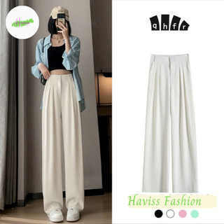 Quần suông ống rộng Haviss lưng thiết kê cạp cao quần dài culottes nhiều màu dáng suông phong cách Hàn Quốc