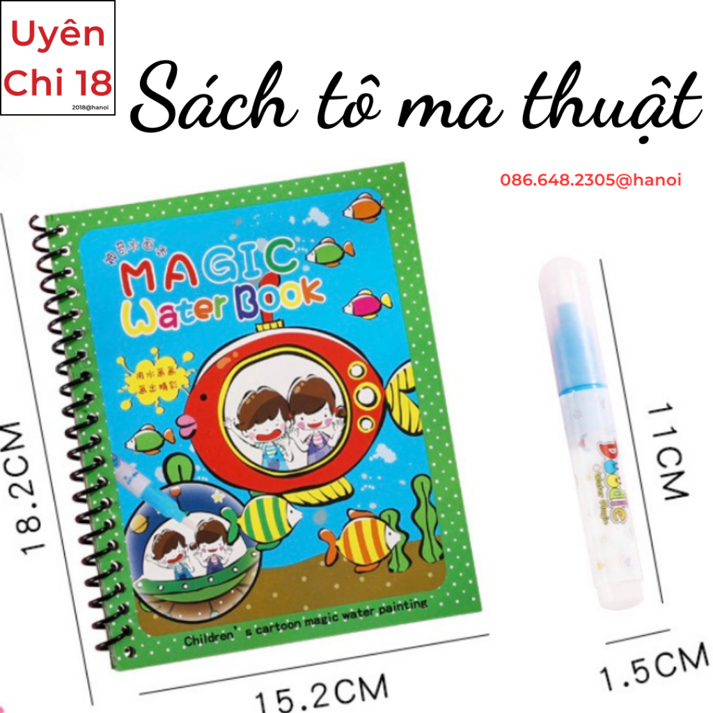 Tranh Tô Màu Nước Ma Thuật Cho Bé, Sổ Tập Tô Có Màu  SÁCH MA THUẬT