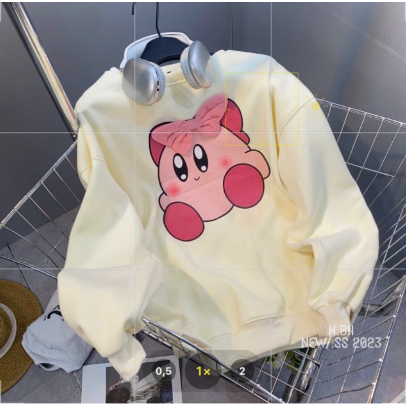 Áo nỉ in hình cute đính nơ trong lót lông
