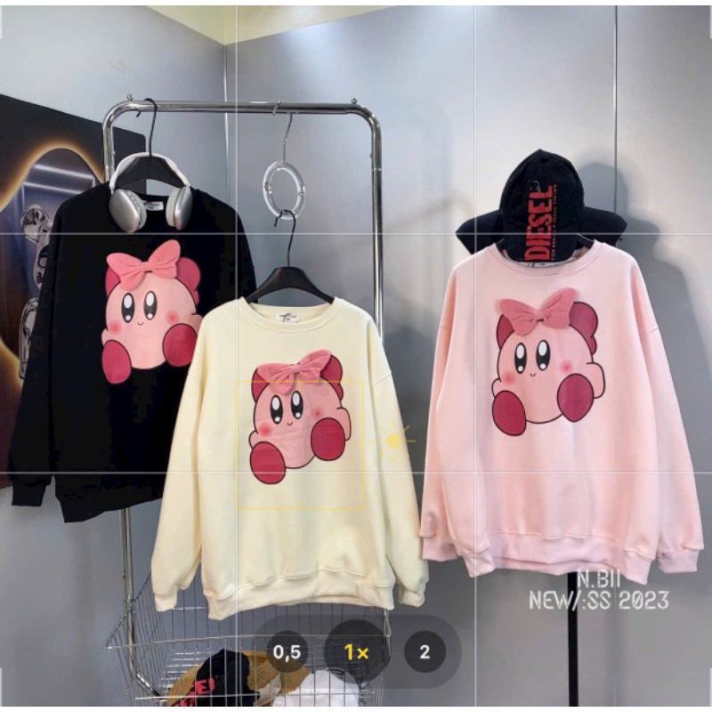 Áo nỉ in hình cute đính nơ trong lót lông