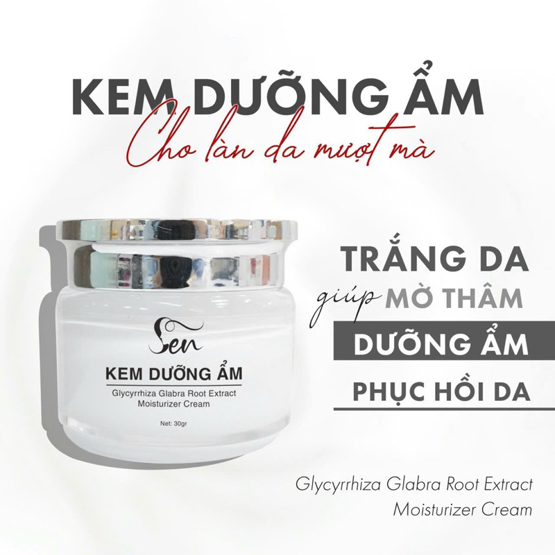 Kem Dưỡng Ẩm Sen - cấp ẩm dưỡng trắng mờ thâm phục hồi da 30gr