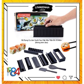 Bộ khuôn dụng cụ làm sushi, cơm cuộn 10 món tiện lợi, nhanh chóng