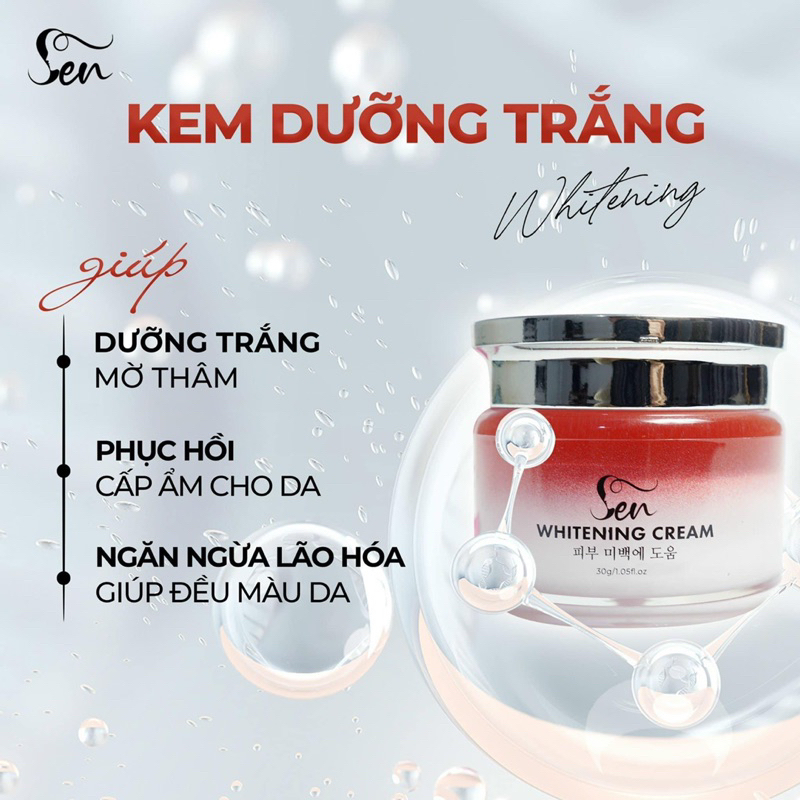 Kem Dưỡng Trắng Sen - Dưỡng trắng, phục hồi, cấp ẩm 30gr