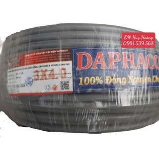Dây pha mềm 3 lõi daphaco fa 3×4.0, vỏ pvc tiêu chuẩn cách điện