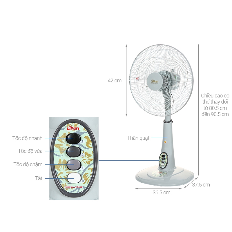 Quạt lửng Lifan 3 cánh QL-216 45W