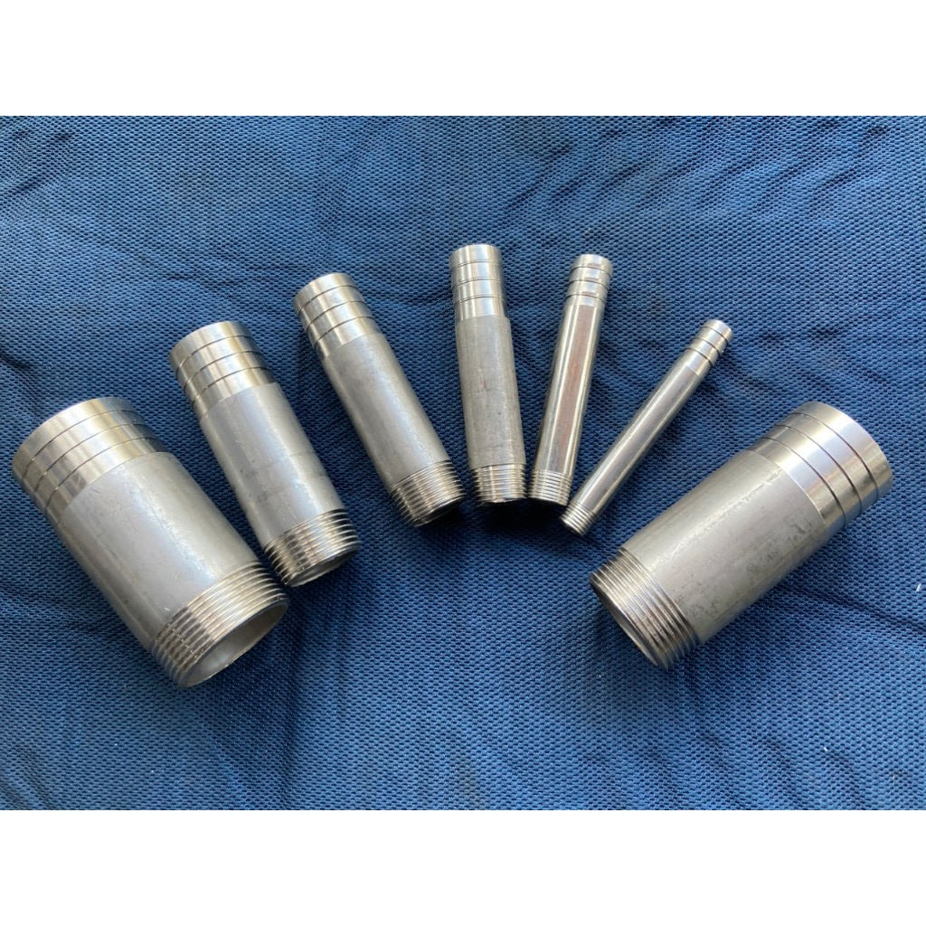 Ống 1 đầu ren 1 đầu đuôi chuột inox 304 dài 10cm phi 13 đến 60