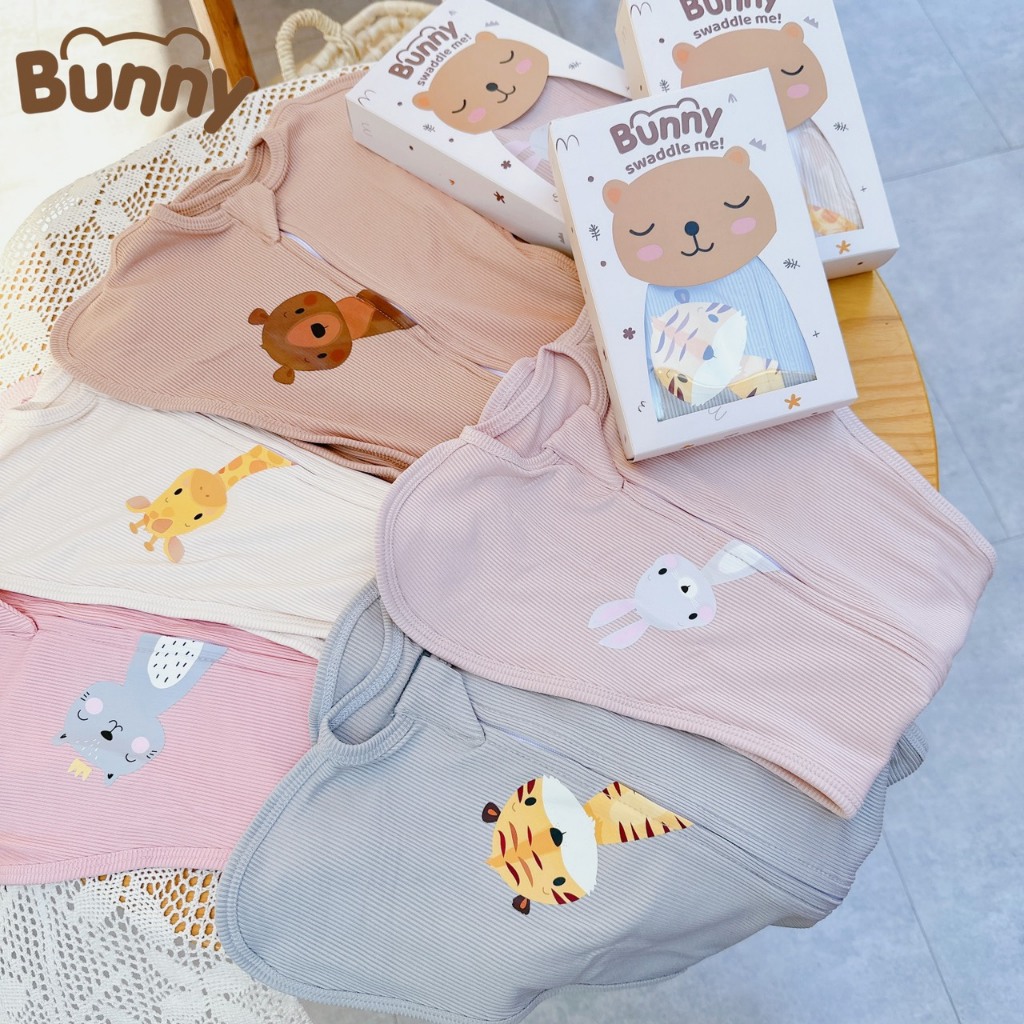 Nhộng chũn cho bé, nhộng ngủ vải tăm lụa Hàn KidsWorld Bunny giải pháp cho bé có giấc ngủ ngon và sâu