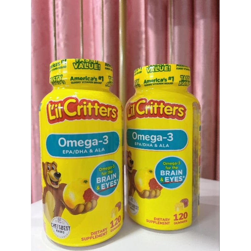 Bổ não, bổ mắt cho bé với kẹo gấu omega 3 Lil Critters Omega-3 DHA Gummy Fish 120 viên