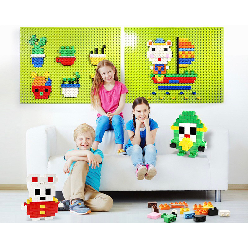 Bộ Đồ Chơi Xếp Hình Gắn Tường Cho Bé, Kích Thước 102x102cm, Gồm 8 Tấm Đế Lắp Ráp Dán Tường, Hãng Feelo