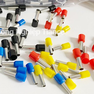 100 đầu cos rỗng đủ loại ve đầu cos dây điện pin rỗng dây điện từ 0.5mm2 - 6mm2 túi 100 cái