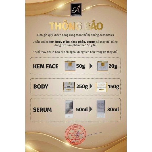 Kem Face Pháp Mềm Acosmetics, Dưỡng Trắng Da Mặt 20g