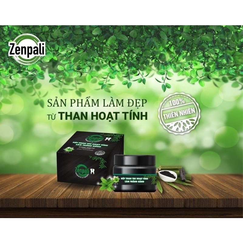 Zenpali - Bột than tre hoạt tính làm răng trắng Bật Tông chính hãng 100% Zenpali ( Mua 3 Tặng 1) có Giới Hạn