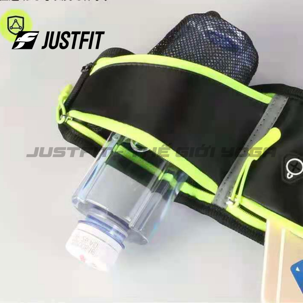 JUSTFIT Đai chạy bộ CB02, có phản quang, có túi đựng bình nước, điện thoại