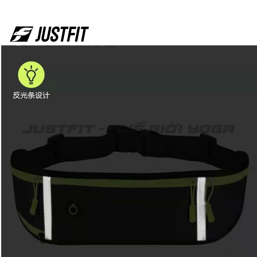 JUSTFIT Đai chạy bộ CB02, có phản quang, có túi đựng bình nước, điện thoại