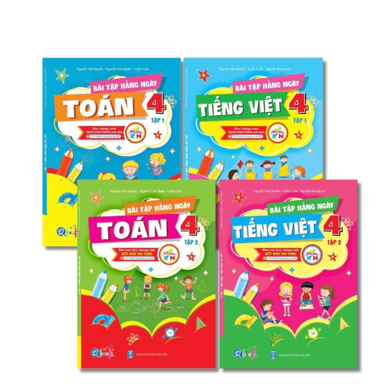 Sách - Combo 4 cuốn Bài tập Hàng Ngày Môn Toán, Tiếng Việt Lớp 4 - Kết Nối Tri Thức Với Cuộc Sống - Cả Năm