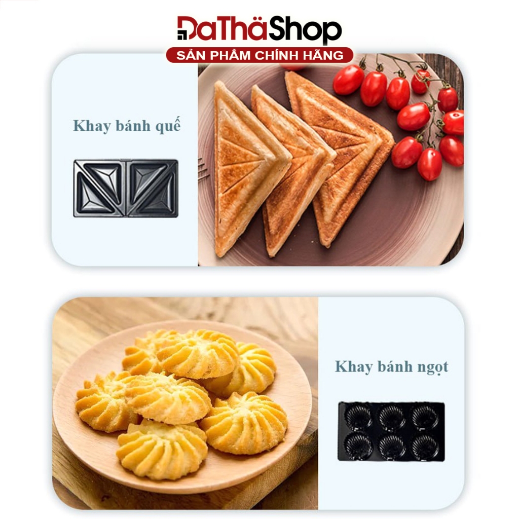 Máy Kẹp Bánh Mì SOKANY 8 Khay Chống Dính Tốt, Công Suất Lớn Tới 800W Giúp Máy Nướng Bánh Nhanh Chóng