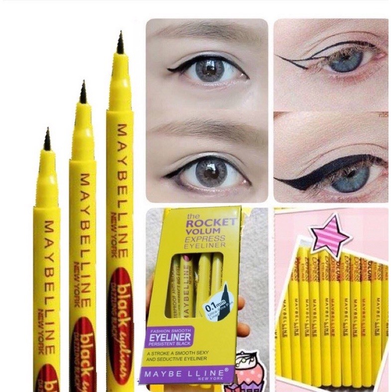 Bút Kẻ Mắt Nước Maybelline Lâu Trôi Chống Nước, Siêu Mảnh 0.1mm