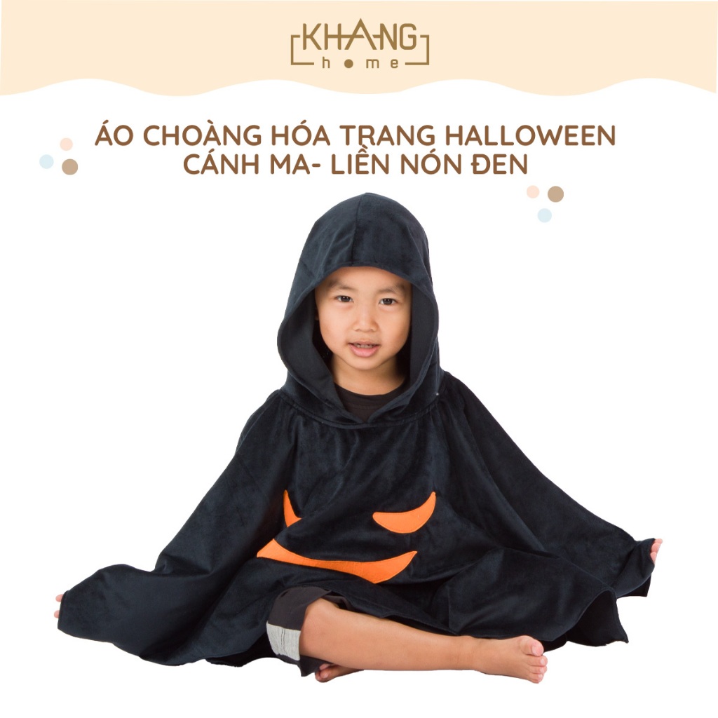 Áo Choàng Hóa Trang Halloween Khang Home - Kèm Mặt Nạ Và Vòng Tay Cho Bé