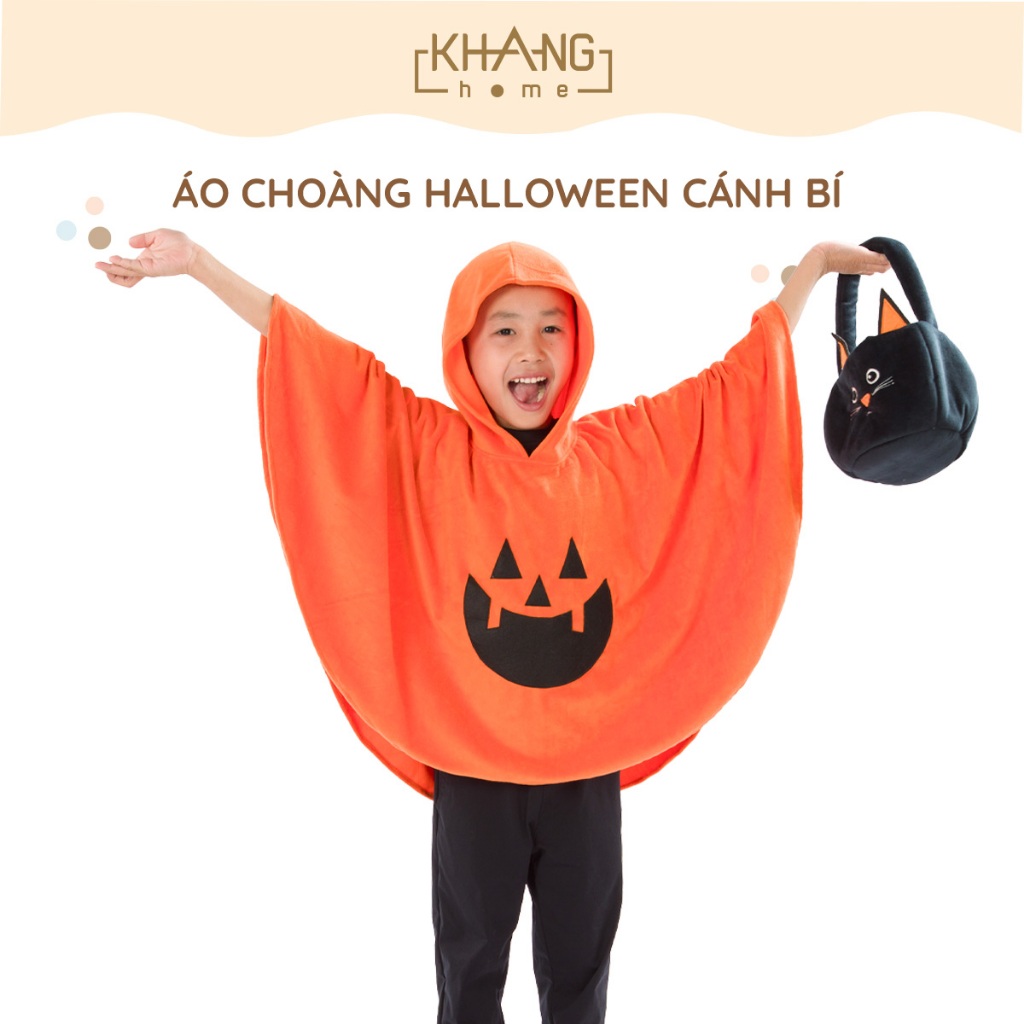 Áo Choàng Hóa Trang Halloween Khang Home - Kèm Mặt Nạ Và Vòng Tay Cho Bé