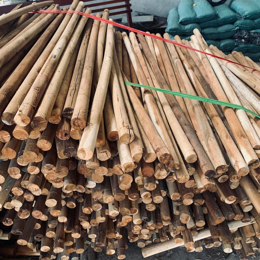 Thanh Gỗ Keo Tròn Dài 100cm Đường Kính 30mm 40mm Gỗ Lõi Keo Tròn Làm Giàn Cây Leo Hàng Rào Deco Tran