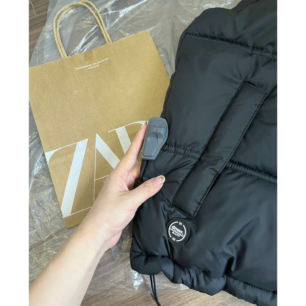 Áo khoác phao Gile DNWR outerwwear ZA.RA Man túi trong lót lông vũ nhẹ nhàng