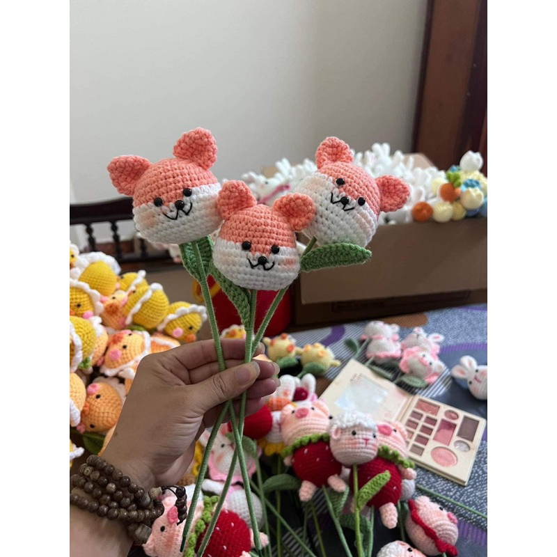 Hoa len hình thú cưng ngộ nghĩnh quà tặng 20-10,8-3 cho các chị em