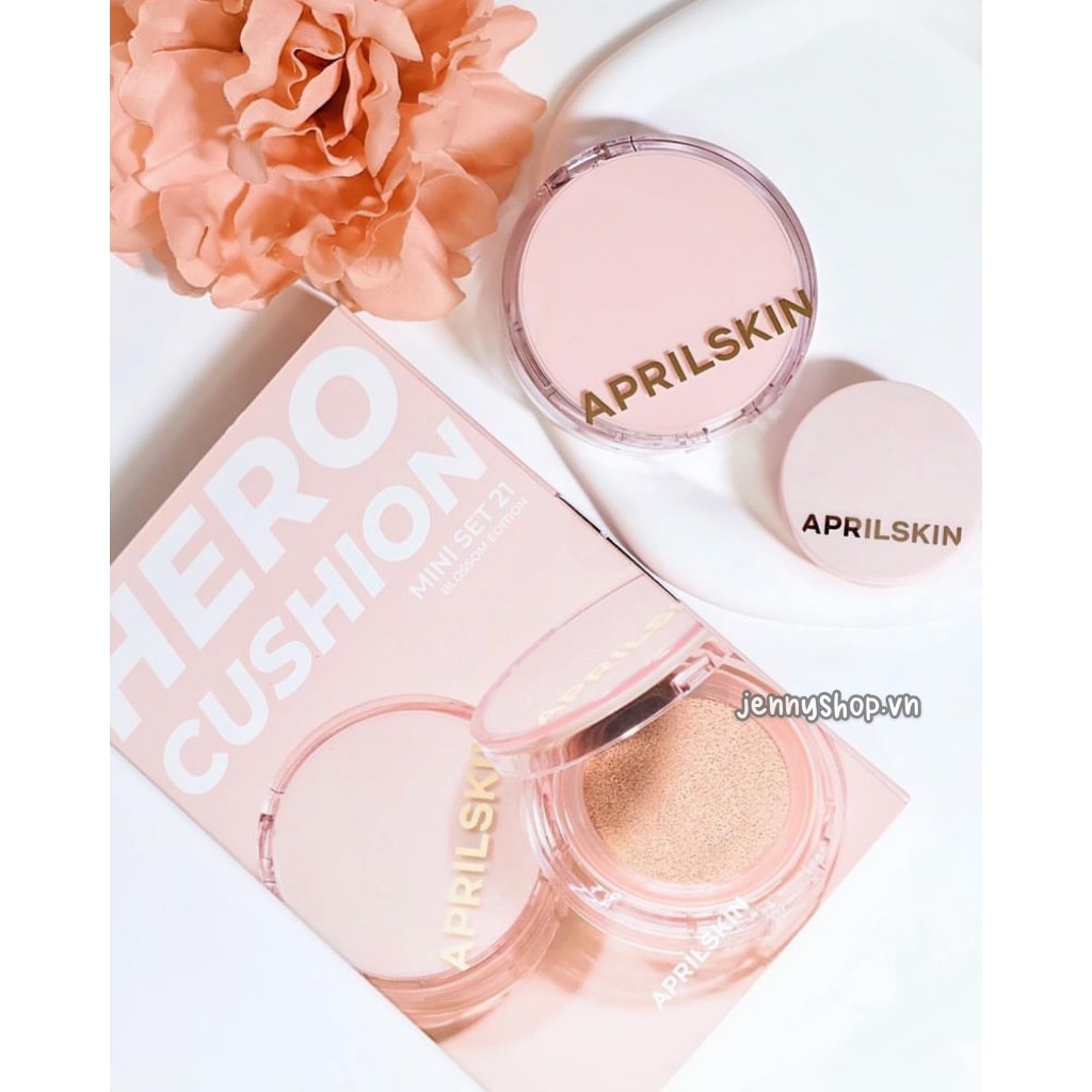 Set Phấn Nước April Skin Blossom Hero Mini Cushion Limited Edition