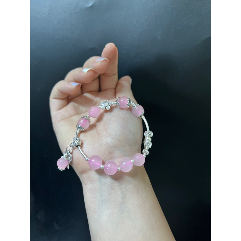 Vòng tay TA hồng Mix charm