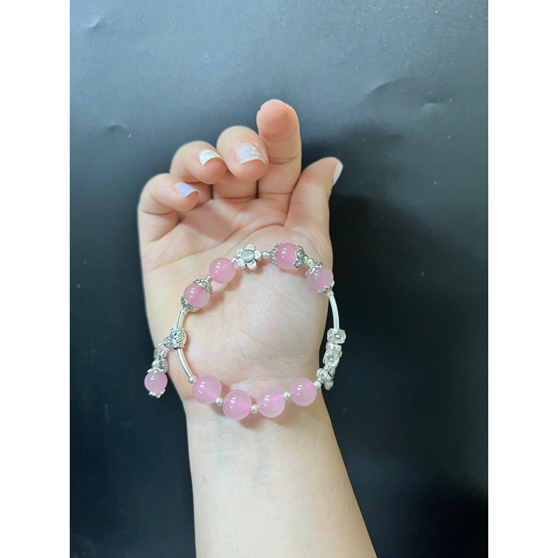 Vòng tay TA hồng Mix charm