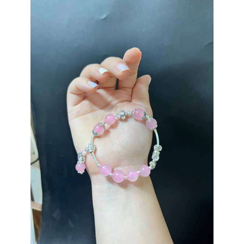 Vòng tay TA hồng Mix charm