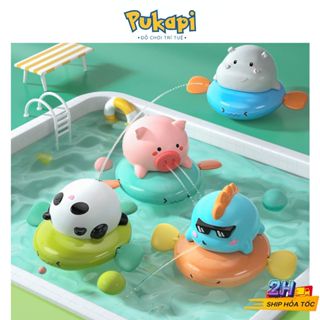 Đồ Chơi Nhà Tắm Bể Bơi Đồ Chơi Bơi Trong Nước Lợn Phun Nước, Bò Chèo Thuyền, Vịt Vặn Cót Rùa - Đồ Chơi Cho Bé PUKAPI