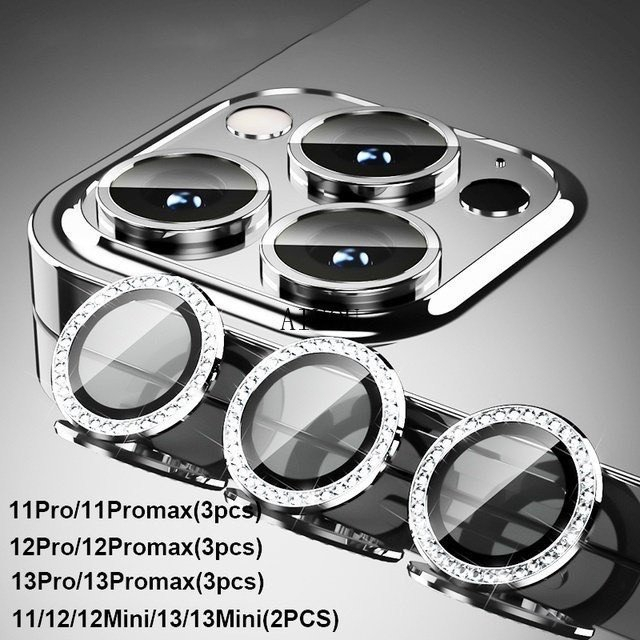Bộ vòng đính đá bảo vệ camera sau thích hợp cho iPhone 11 12 13 14 15 Pro Max 15 Plus 13 12 Mini Nắp đính đá camera